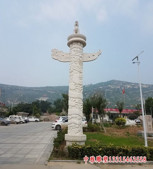 石雕盘龙柱 吴忠龙柱大理石雕塑加工厂